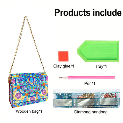 DIY Diamond Art Wooden Coin Pouch 5D Diamond Painting Crystal Rhinestone Purse