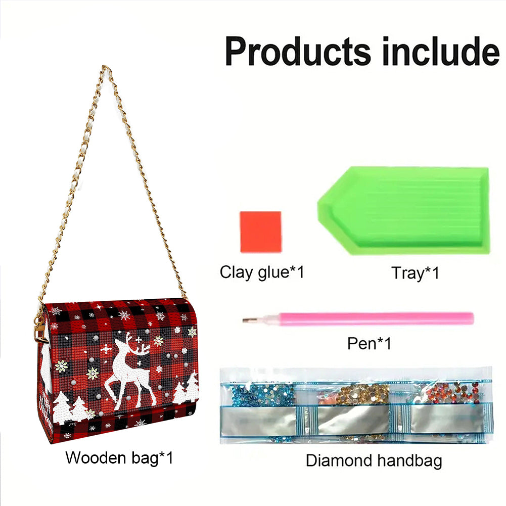 DIY Diamond Art Wooden Coin Pouch 5D Diamond Painting Crystal Rhinestone Purse