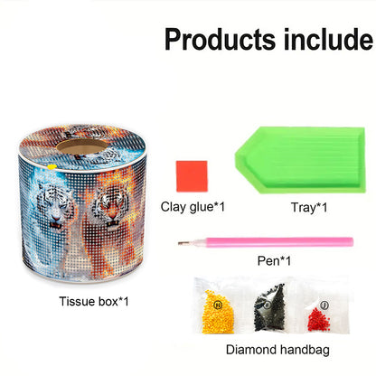 DIY Diamond Painting Handmade Tissue Holder Rhinestones Decorative Tissue Box
