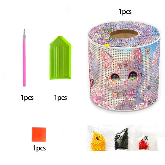 DIY Diamond Painting Handmade Tissue Holder Rhinestones Decorative Tissue Box