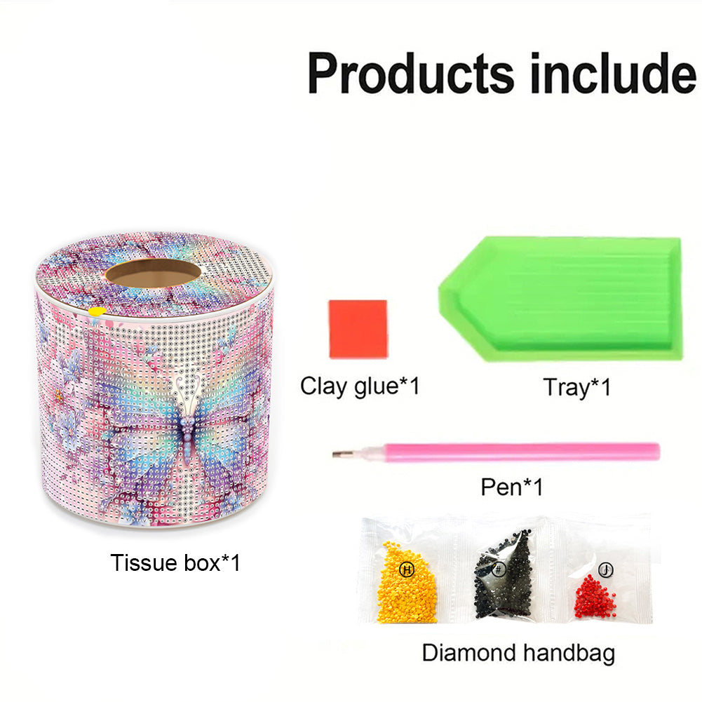 DIY Diamond Painting Handmade Tissue Holder Rhinestones Decorative Tissue Box