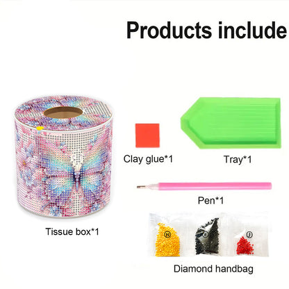 DIY Diamond Painting Handmade Tissue Holder Rhinestones Decorative Tissue Box