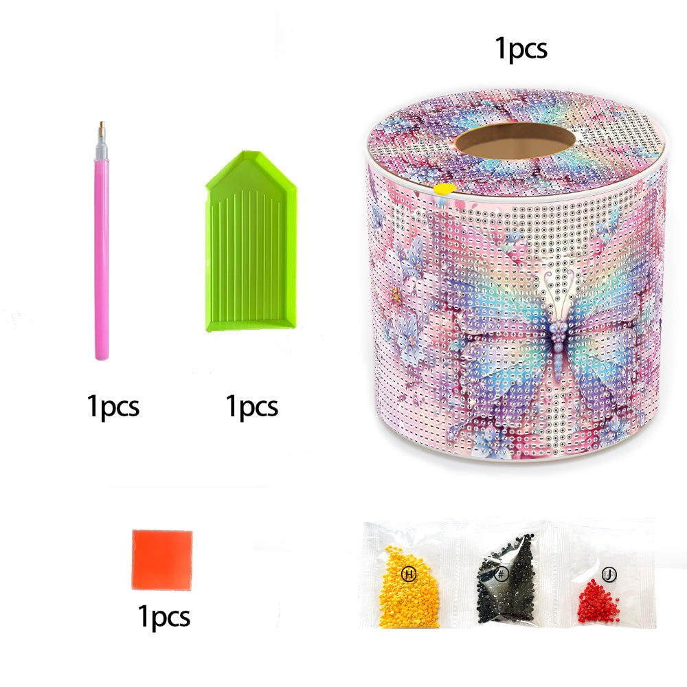 DIY Diamond Painting Handmade Tissue Holder Rhinestones Decorative Tissue Box