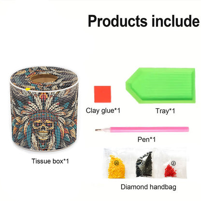 DIY Diamond Painting Handmade Tissue Holder Rhinestones Decorative Tissue Box