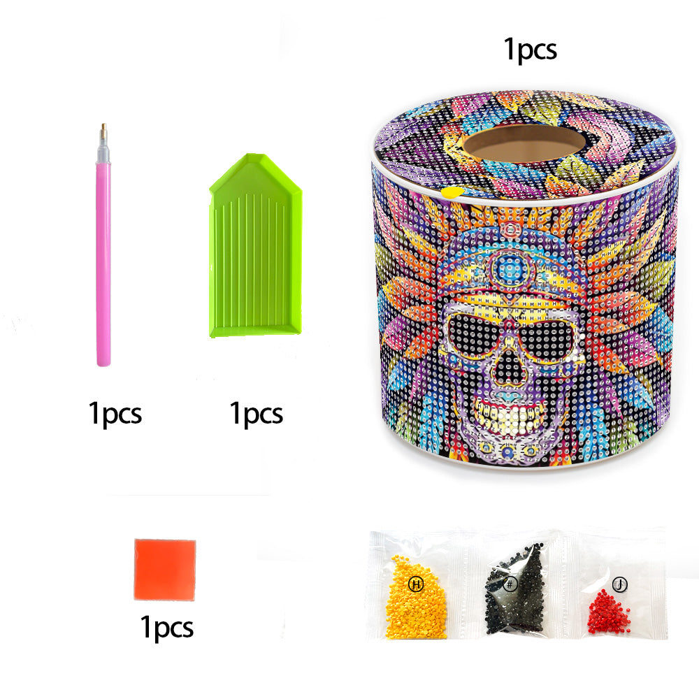 DIY Diamond Painting Handmade Tissue Holder Rhinestones Decorative Tissue Box