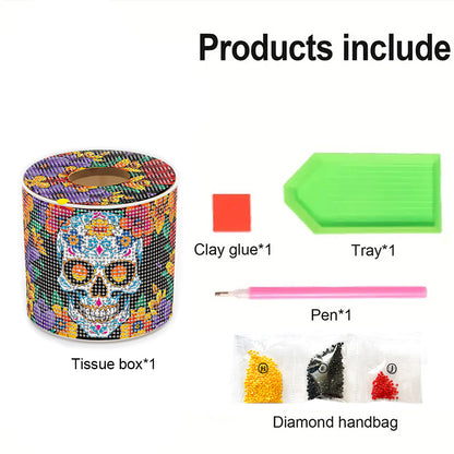 DIY Diamond Painting Handmade Tissue Holder Rhinestones Decorative Tissue Box