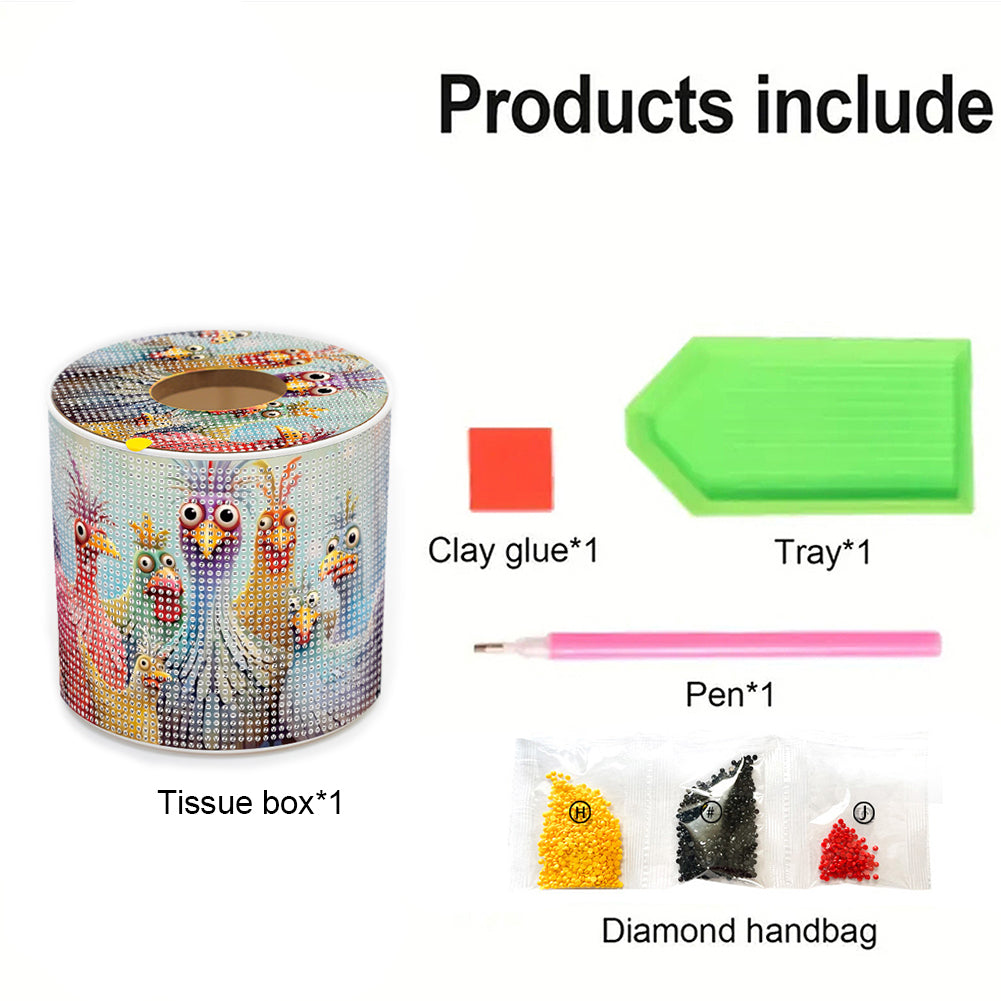 DIY Diamond Painting Handmade Tissue Holder Rhinestones Decorative Tissue Box