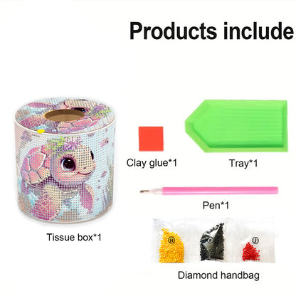 DIY Diamond Painting Handmade Tissue Holder Rhinestones Decorative Tissue Box