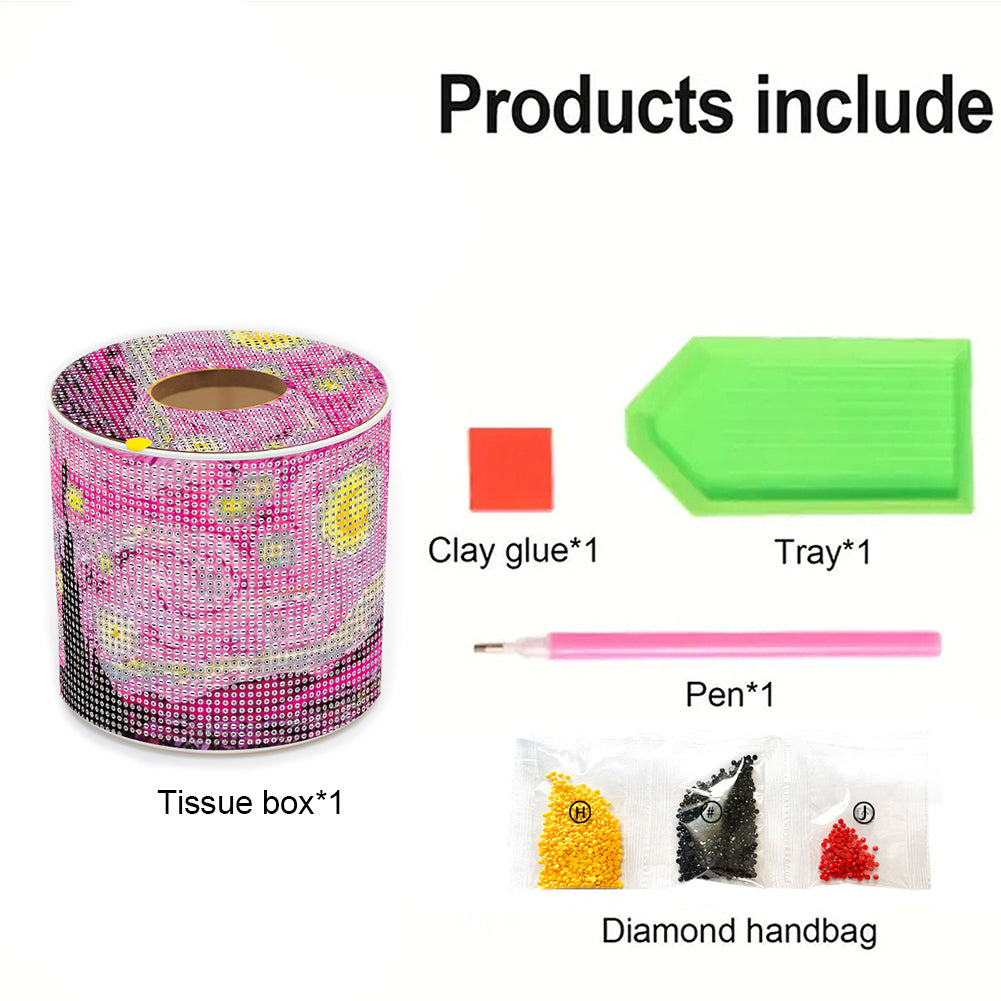 DIY Diamond Painting Handmade Tissue Holder Rhinestones Decorative Tissue Box