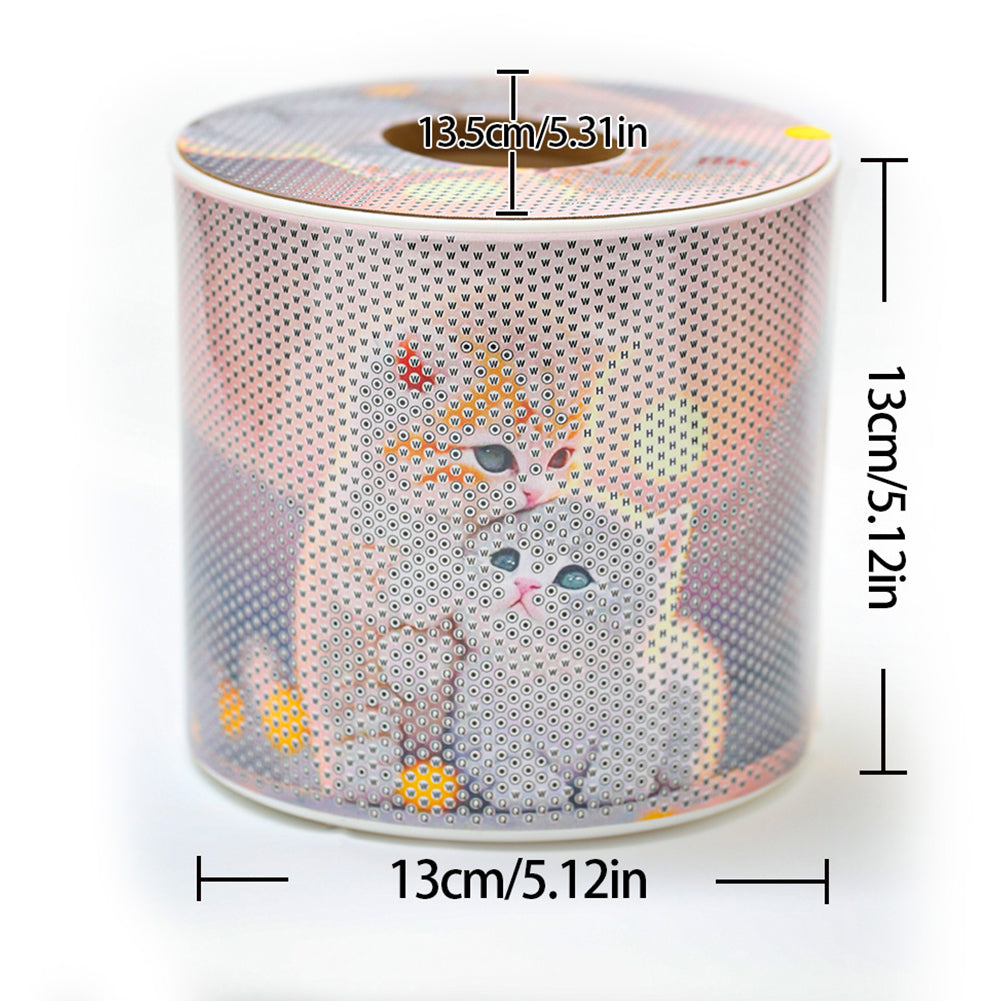Kitten DIY Diamond Painting Handmade Tissue Holder Rhinestones Decor Tissue Box