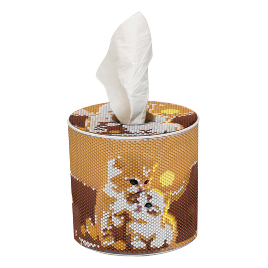Kitten DIY Diamond Painting Handmade Tissue Holder Rhinestones Decor Tissue Box
