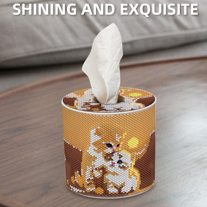 Kitten DIY Diamond Painting Handmade Tissue Holder Rhinestones Decor Tissue Box
