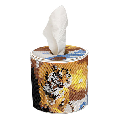 Tiger DIY Diamond Painting Handmade Tissue Holder Rhinestones Crystal Tissue Box