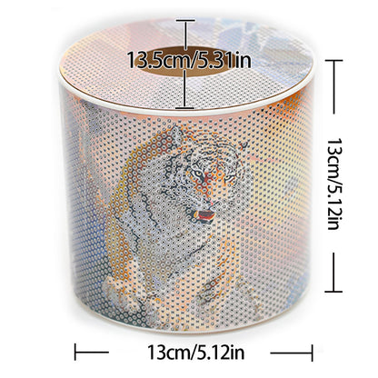 Tiger DIY Diamond Painting Handmade Tissue Holder Rhinestones Crystal Tissue Box