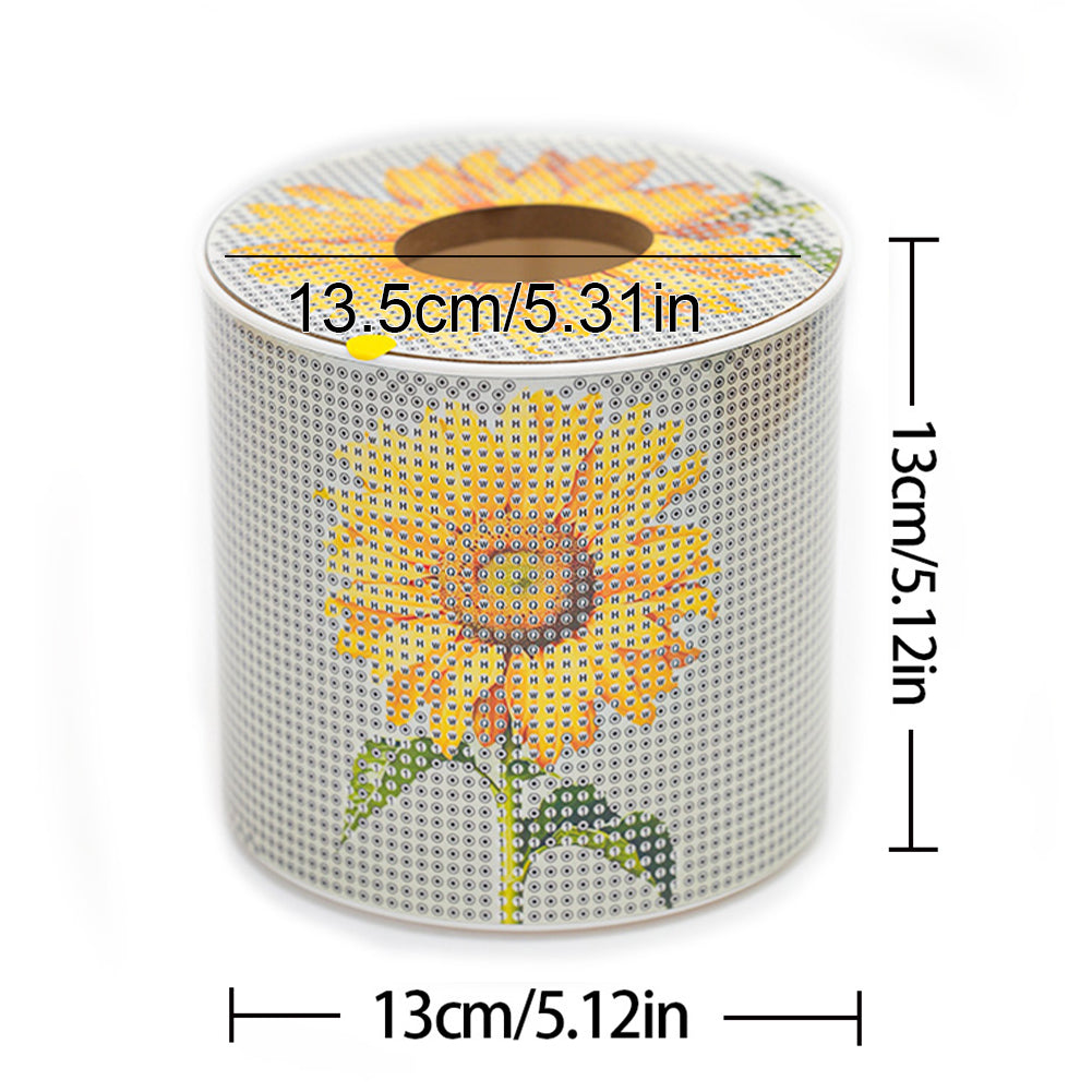 Sunflower DIY Diamond Painting Handmade Tissue Holder Rhinestones Tissue Box