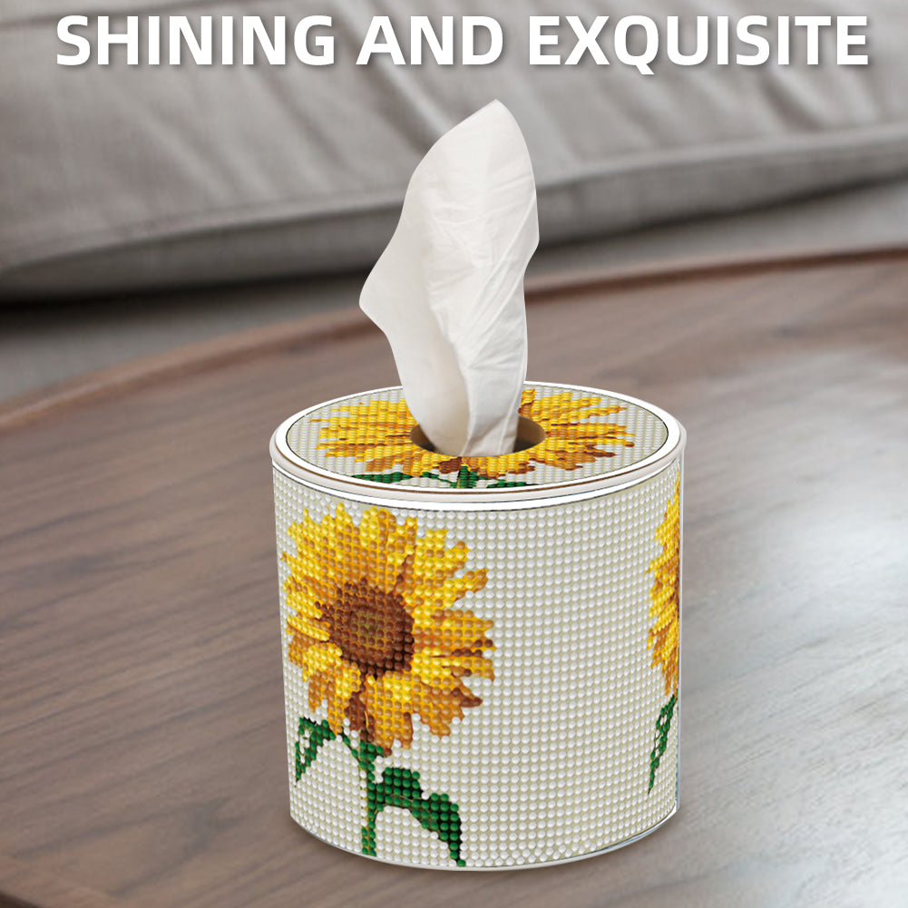 Sunflower DIY Diamond Painting Handmade Tissue Holder Rhinestones Tissue Box