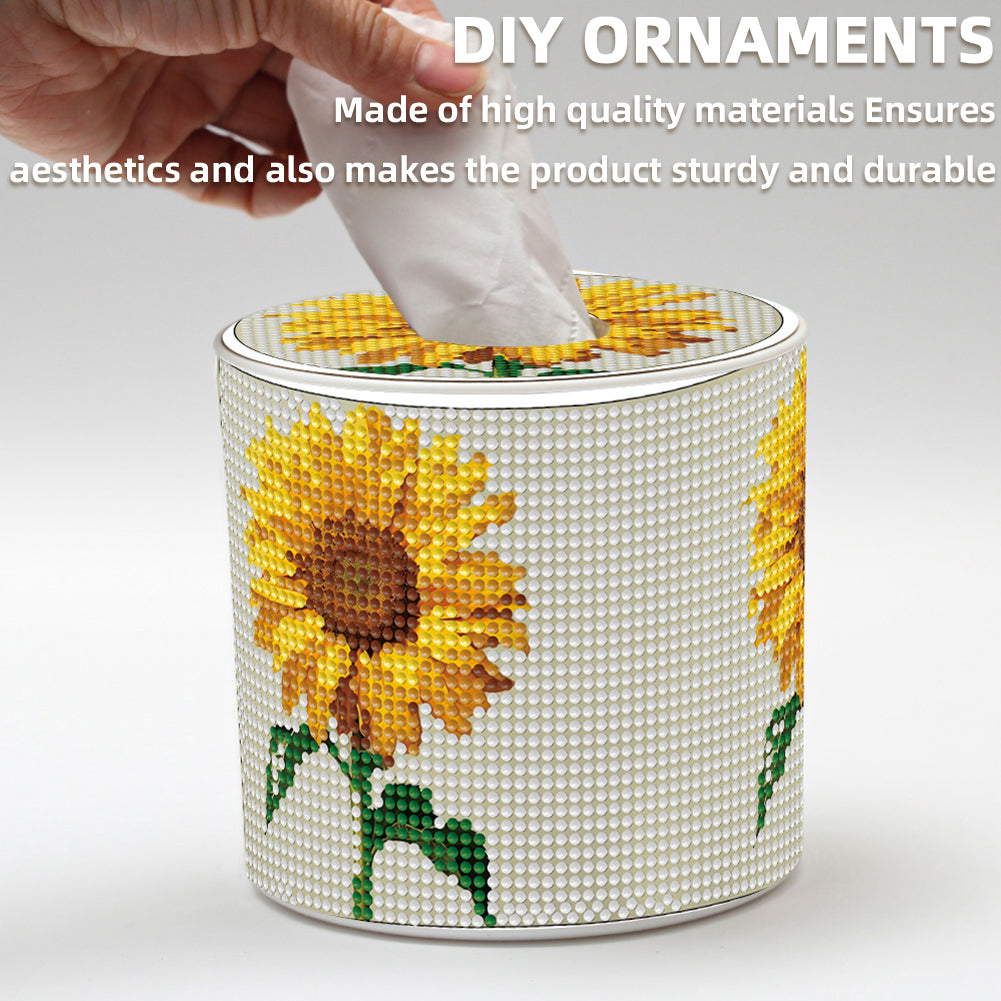 Sunflower DIY Diamond Painting Handmade Tissue Holder Rhinestones Tissue Box