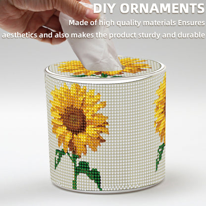 Sunflower DIY Diamond Painting Handmade Tissue Holder Rhinestones Tissue Box