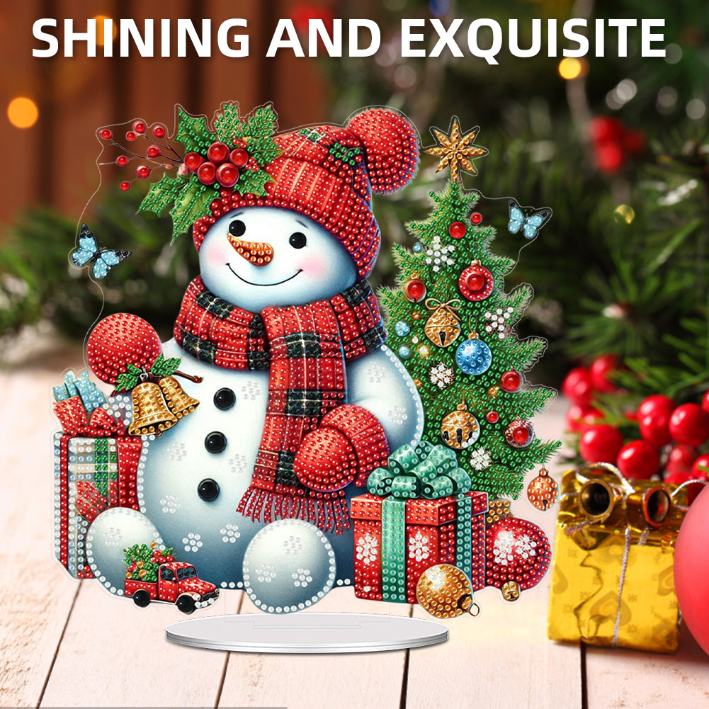 2D Flat Print Xmas DIY Acrylic Desktop Diamond Art Kits Bedroom Table Decoration