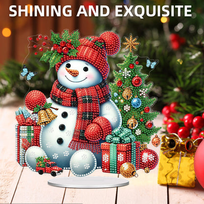 2D Flat Print Xmas DIY Acrylic Desktop Diamond Art Kits Bedroom Table Decoration