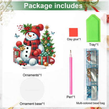 2D Flat Print Xmas DIY Acrylic Desktop Diamond Art Kits Bedroom Table Decoration