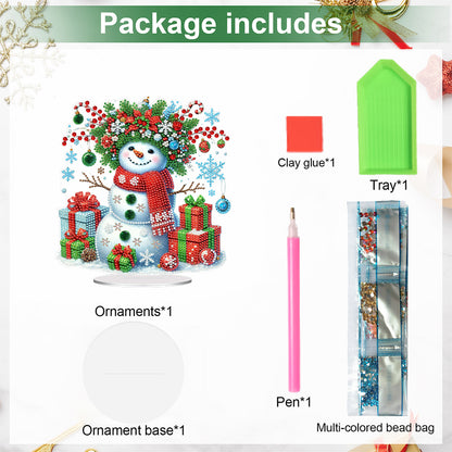2D Flat Print Xmas DIY Acrylic Desktop Diamond Art Kits Bedroom Table Decoration