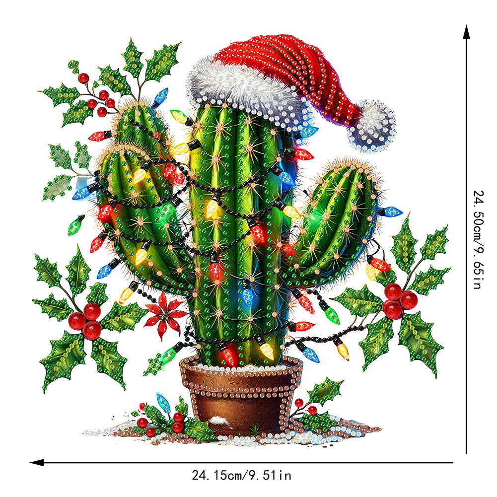 2D Flat Print Xmas DIY Acrylic Desktop Diamond Art Kits Bedroom Table Decoration