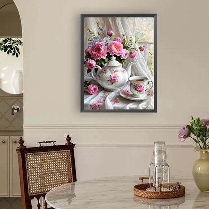 Flower Afternoon Tea - Full Round Drill Diamond Painting 30*40CM
