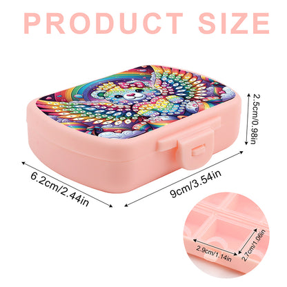2Pcs 5D DIY Animal Theme Diamond Art Pill Storage Case Rhinestone Pill Organizer