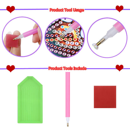2Pcs 5D DIY Animal Theme Diamond Art Pill Storage Case Rhinestone Pill Organizer