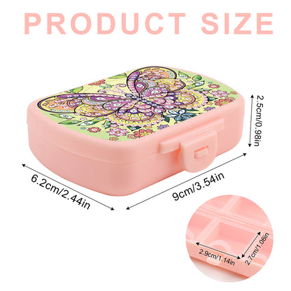 2Pcs 5D DIY Animal Theme Diamond Art Pill Storage Case Rhinestone Pill Organizer