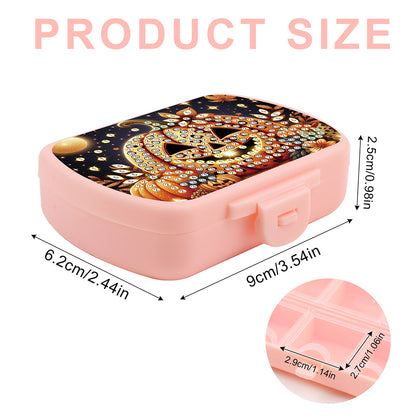 2Pcs 5D DIY Animal Theme Diamond Art Pill Storage Case Rhinestone Pill Organizer