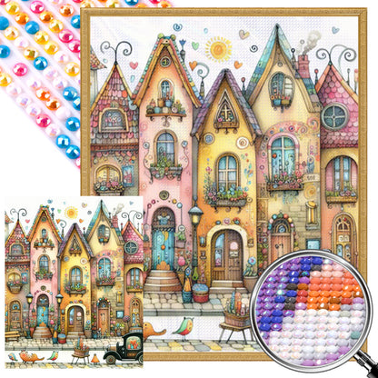 Colorful House - Full Round Drill Diamond Painting 40*50CM