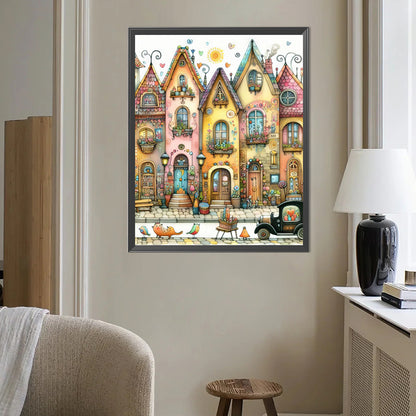 Colorful House - Full Round Drill Diamond Painting 40*50CM