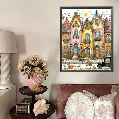 Colorful House - Full Round Drill Diamond Painting 40*50CM