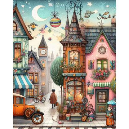 Colorful House - Full Round Drill Diamond Painting 40*50CM