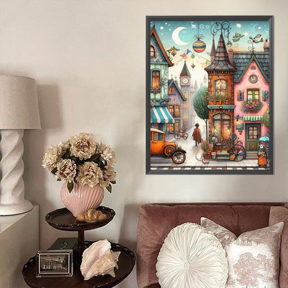 Colorful House - Full Round Drill Diamond Painting 40*50CM