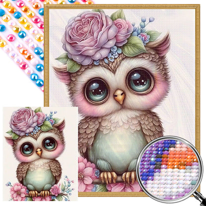 Cute Owl - Full Round Drill Diamond Painting 40*50CM