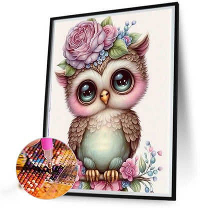Cute Owl - Full Round Drill Diamond Painting 40*50CM