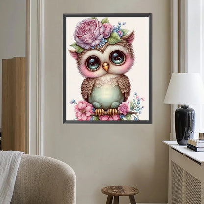 Cute Owl - Full Round Drill Diamond Painting 40*50CM