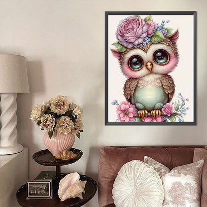 Cute Owl - Full Round Drill Diamond Painting 40*50CM