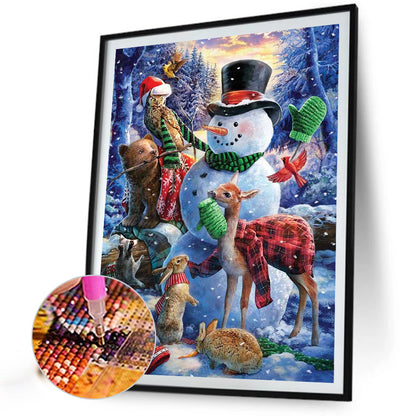 Christmas Snowman - Full Round Drill Diamond Painting 40*54CM
