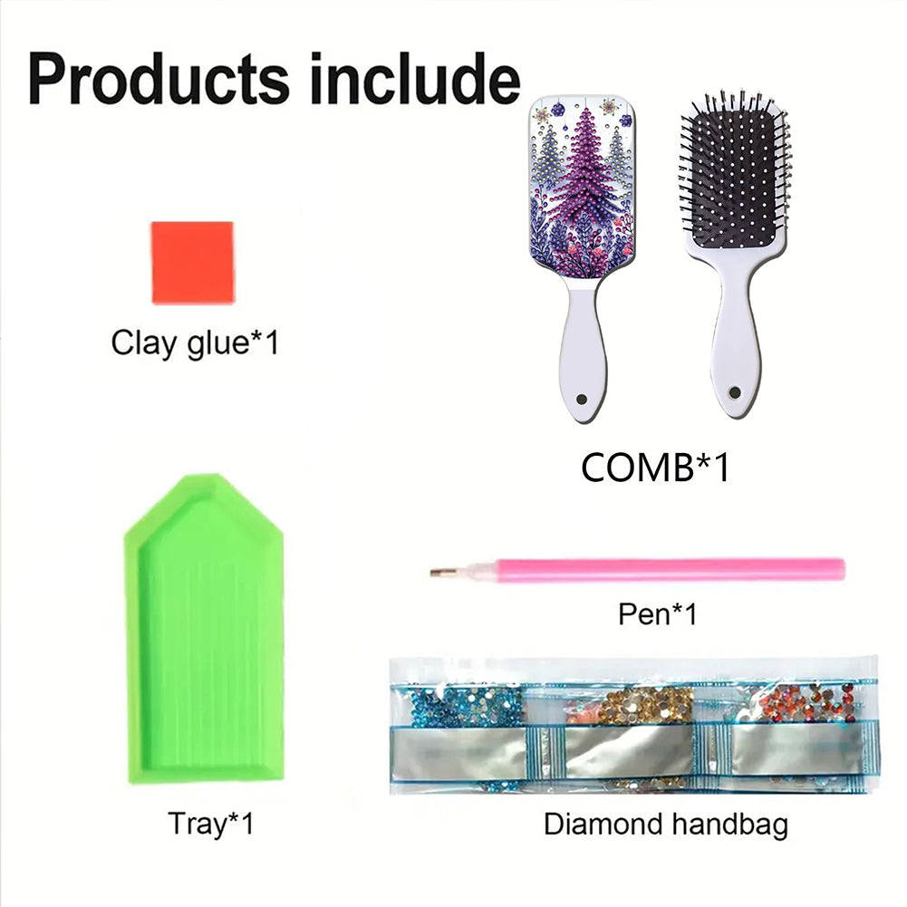 2pcs Crystal Diamond Hair Brush DIY Craft Supplies Crystal Air Cushion for Women