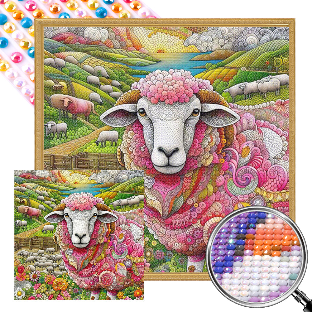 Dream Sheep - Full Round Drill Diamond Painting 40*40CM
