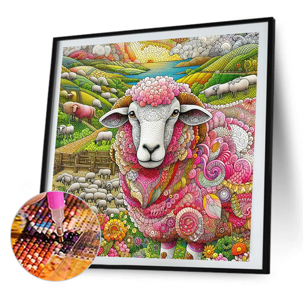Dream Sheep - Full Round Drill Diamond Painting 40*40CM