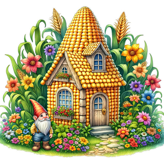 Corn House - Full Round Drill Diamond Painting 40*40CM
