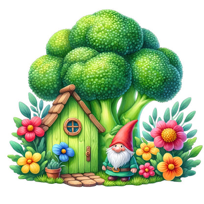 Broccoli House - Full Round Drill Diamond Painting 40*40CM