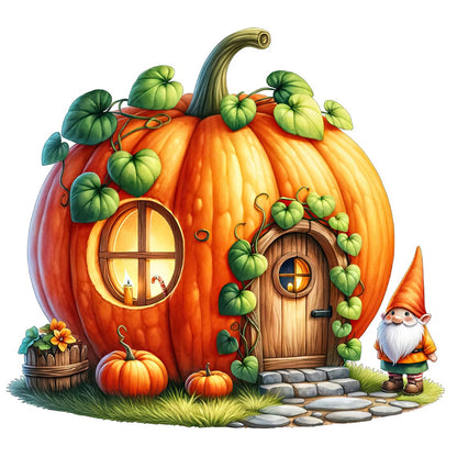 Pumpkin House - Full Round Drill Diamond Painting 40*40CM