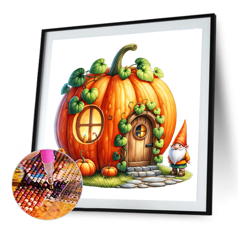 Pumpkin House - Full Round Drill Diamond Painting 40*40CM