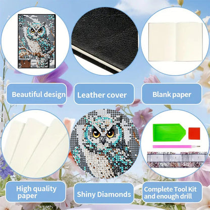 5D DIY Diamond Art Painting Notebook Kit Crystal Notepad Sketchbook for Birthday